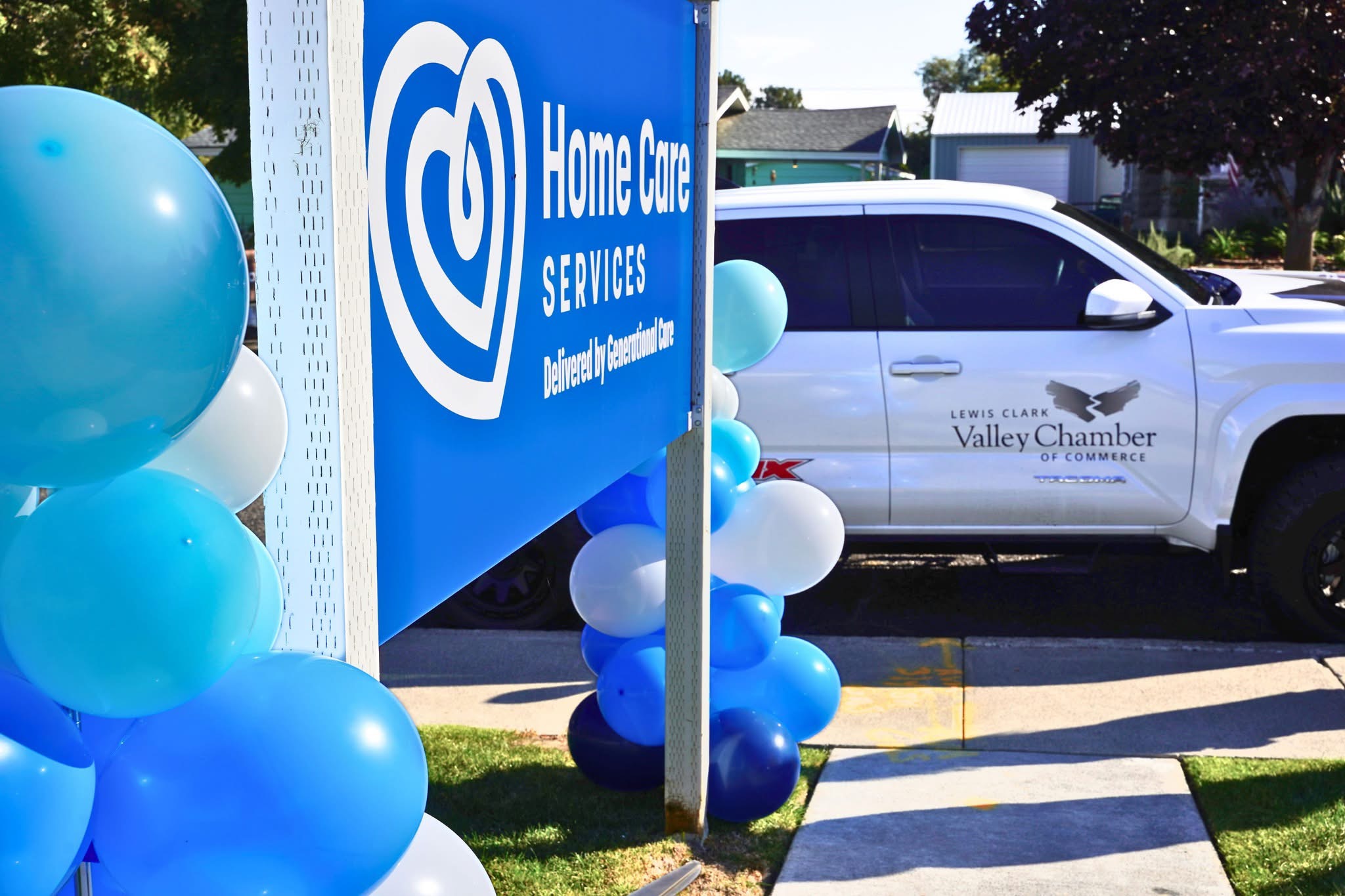 New Home Care Services sign at the community launch